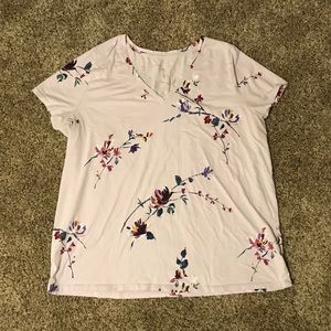 Lavender floral T-shirt, size 3X